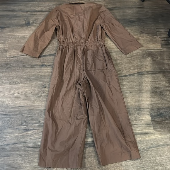 NWT! Banana Republic Espresso Brown Cotton Poplin Boiler Suit - Multiple🦋 - Picture 9 of 11